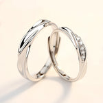 S925 Sterling Silver White Gold Couple's Ring (40% Off 2 Pieces)