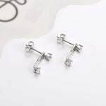 925 Silver Pin Zirconia Stud Earrings Set (40% off 2 pieces)