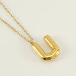 Stainless Steel Vapor Bubble Hip Hop Letter Pendant Necklace（Two for 40% off）