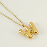 Stainless Steel Vapor Bubble Hip Hop Letter Pendant Necklace（Two for 40% off）