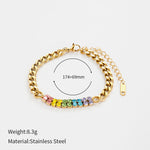 Women's Stainless Steel Chain Colorful Zirconia Bracelet（40% discount from 2 pieces）