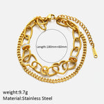 Ladies Trendy Gold Stainless Steel Bracelet（40% discount from 2 pieces）