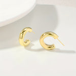 C-shaped hollow large earring studs are not easy to allergy（40% off on 2 pieces）