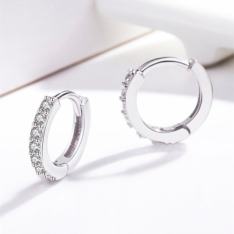 925 Silver Pin Zirconia Earrings 3 Pairs 8/10/12mm (40% off 2 sets)