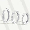 925 Silver Pin Zirconia Earrings 3 Pairs 8/10/12mm (40% off 2 sets)