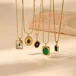 Emerald Pendant Necklace （40% discount from 2 pieces）