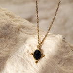 Women's Black Gemstone Pendant Necklace（40% discount from 2 pieces）