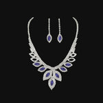 Sapphire necklace and earring jewelry set（40% discount from 2 sets）