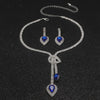 Sapphire Pendant Necklace Earrings Set（40% discount from 2 sets）