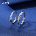 Personalized couple ring white gold size adjustable (40% off 2 pieces)