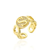 Fashion creative 26 English letter ring openings (40% discount from 2 pieces)